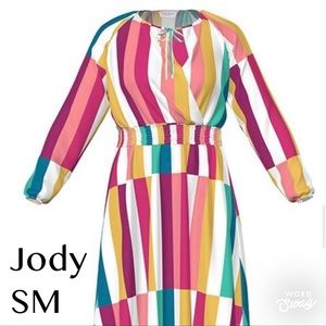 Stripe print Jody LuLaRoe dress, brand new